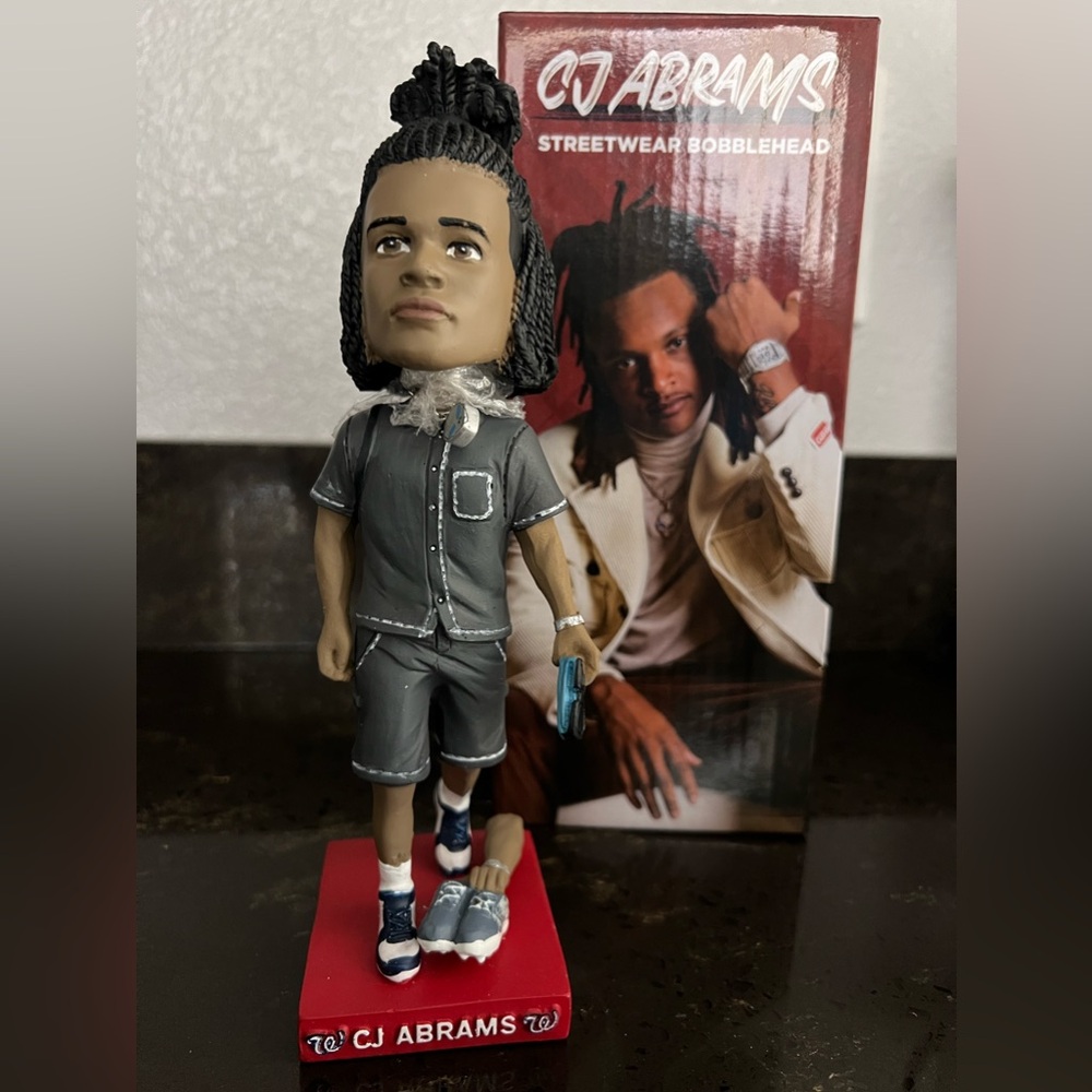 CJ ABRAMS STREETWEAR BOBBLEHEAD SGA 8/31/24 WASHINGTON NATIONALS Magnetic Arm